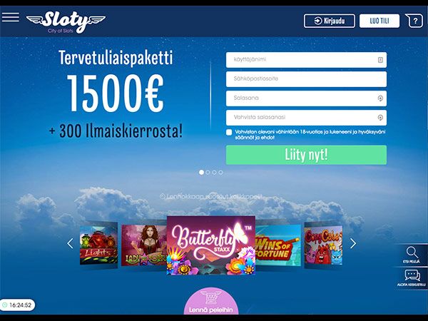 Lue Sloty Casino arvostelu & kokemuksia ja nappaa 1500€ Bonus sekä ilmaiskierrokset!